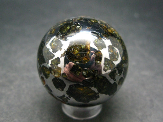 Large Seymchan Meteorite Pallasite Olivine Sphere Ball From Russia - 1.3" - 86.17 Grams