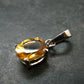 Yellow Citrine Gem Facetted Sterling Silver Pendant From Brazil - 0.8" - 1.47 Grams