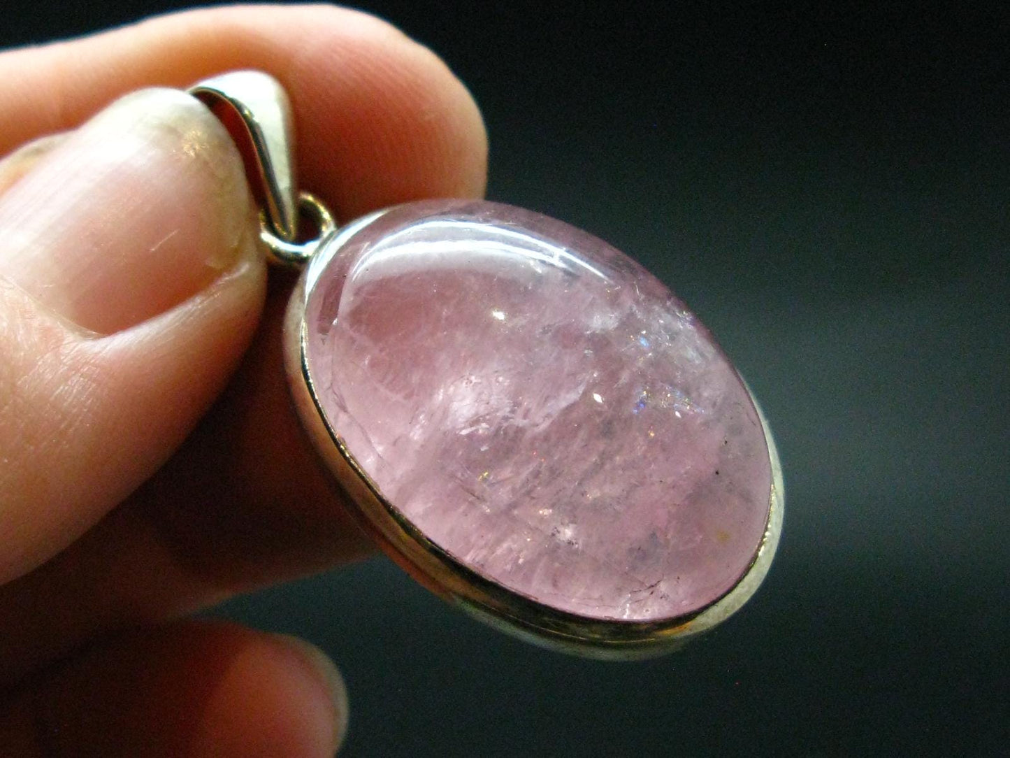 Pink Morganite Silver Pendant From Brazil - 1.5" - 9.71 Grams