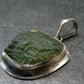 Moldavite Tektite Silver Pendant from Czech Republic - 1.5" - 6.88 Grams