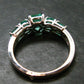 Emerald Faceted Silver Ring from Colombia - 3.14 Grams Total - Size 8