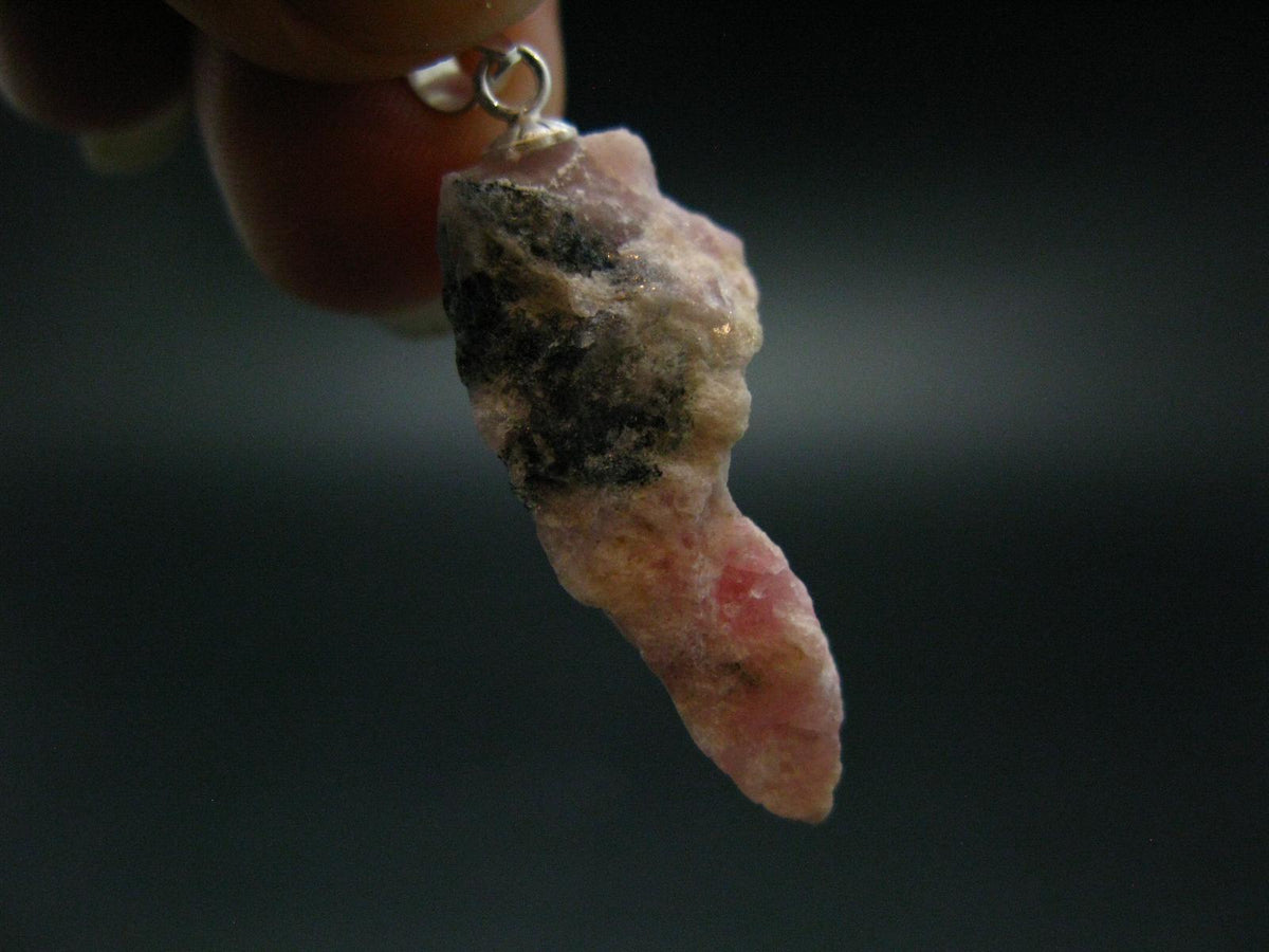 Rare Pink Tugtupite Sterling Silver Pendant From Greenland - 1.4" - 2.17 Grams