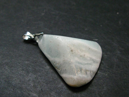 Blue Hemimorphite Silver Pendant From China - 1.8"