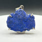 Raw Azurite Silver Amulet | Natural Blue Stone