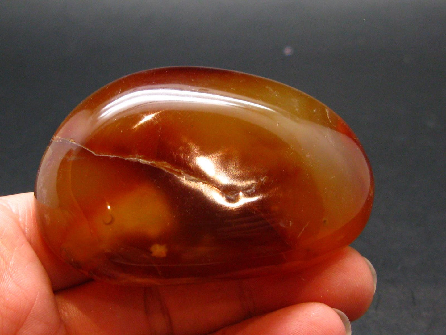 Carnelian Tumbled Stone From Madagascar - 2.4" - 100.79 Grams