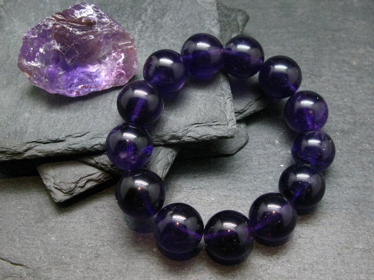 AAA Grade Amethyst Gem Genuine Bracelet ~ 7 Inches ~ 16mm Round Beads