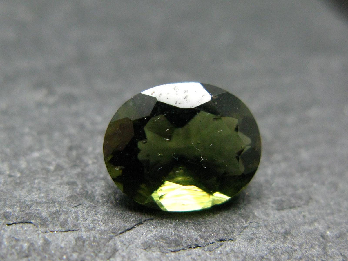 Moldavite Tektite Gem Cut Facetted Stone from Czech Republic - 2.02 Carats - 10x8mm