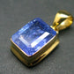 Natural Faceted Tanzanite Gold Plated Sterling Silver Pendant from Tanzania - 0.8"