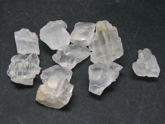 Lot of 10 Clear Petalite Crystals from Brazil