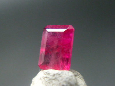 Beautiful Rare Gem Bixbite Red Beryl Emerald Cut Stone From Utah USA - 0.45 Carats - 5.8x4.1mm