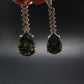 Moldavite Tektite Silver Earrings from Czech Republic - 3.83 Grams