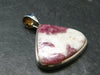 Pink Tourmaline In Quartz Crystal Silver Pendant from Brazil- 1.5" - 9.03 Grams