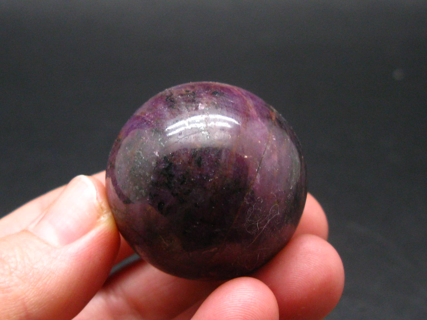 Genuine Ruby Corundum Sphere from India - 1.2" - 70.0 Grams