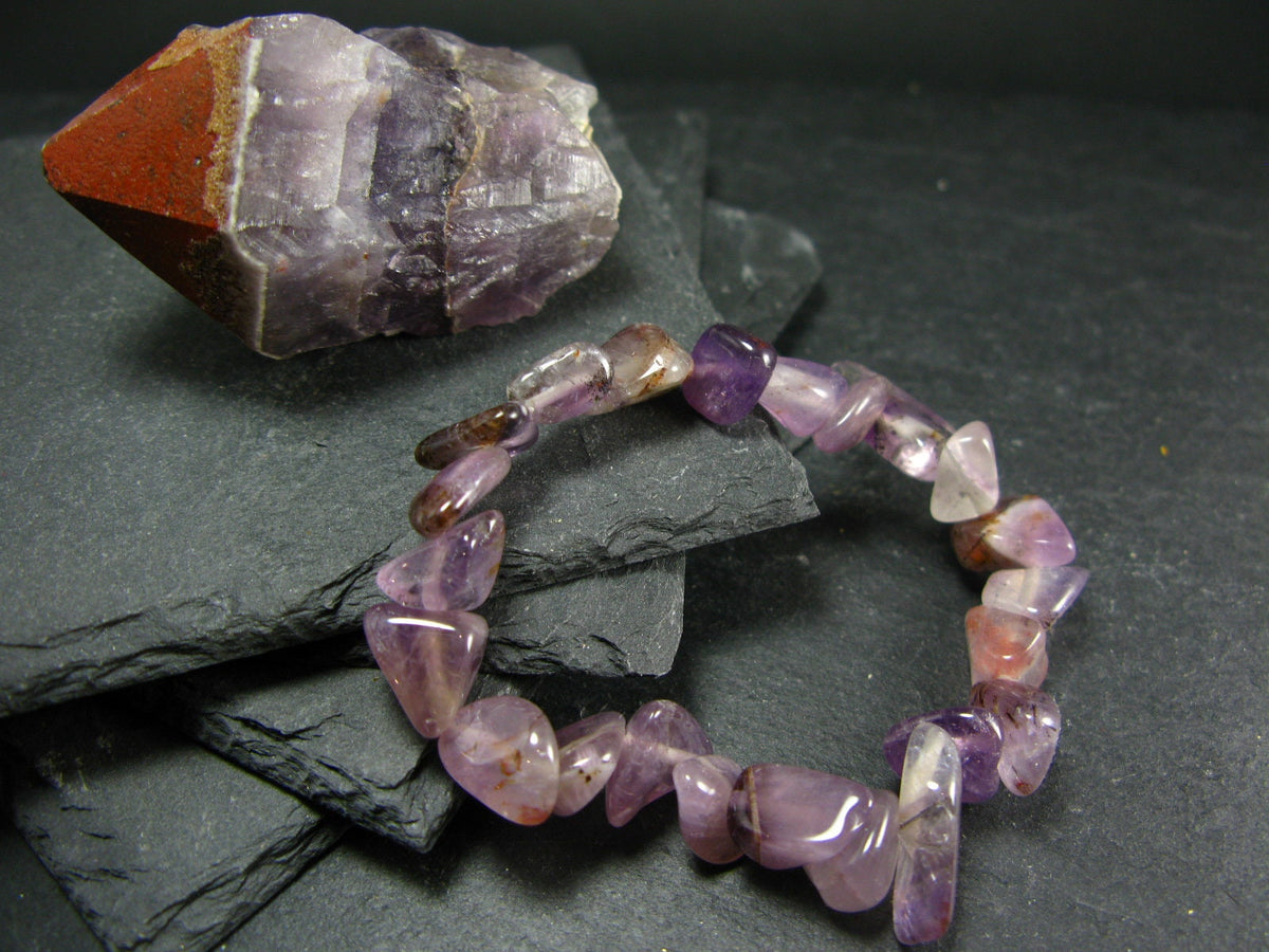 Auralite 23 Genuine Bracelet ~ 6.5 Inches ~ 12mm Tumbled Beads