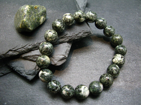 Preseli Stonehenge Bluestone Genuine Bracelet ~ 7 Inches ~ 10mm Round Beads