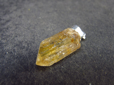 Fire Gem!! Natural Gemmy Imperial Topaz Crystal Pendant In Sterling Silver From Brazil - 0.8" - 1.06 Grams