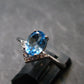 Facetted Blue Topaz Sterling Silver Ring With CZ - 2.0 Grams - Size 8