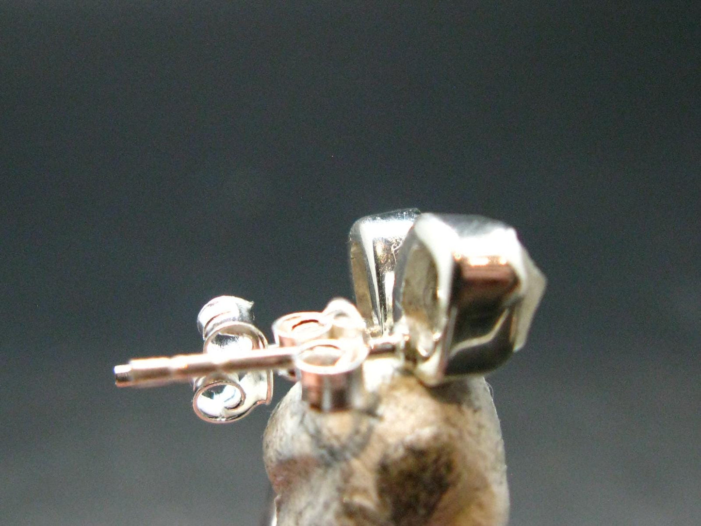 Phenakite Phenacite Stud Earrings Sterling Silver From Russia - 1.29 Grams