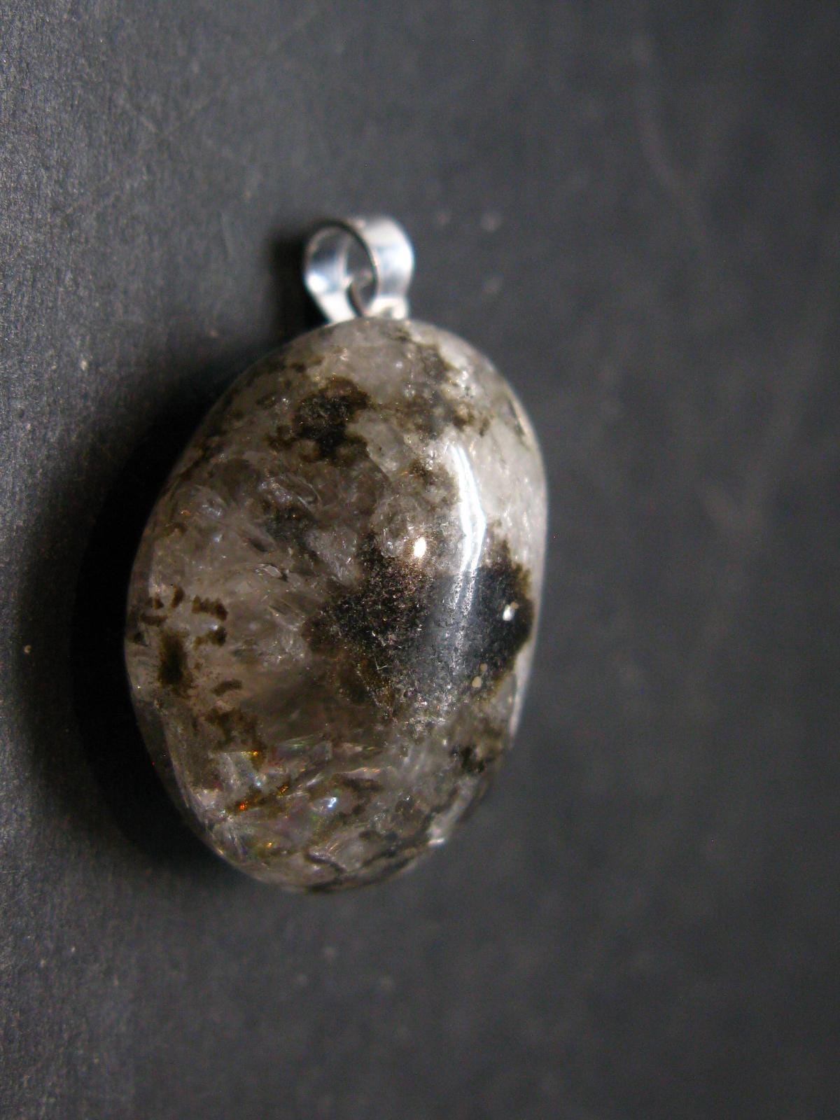 Phenakite Phenacite Tumbled Silver Pendant From Russia - 1.1" - 7.24 Grams
