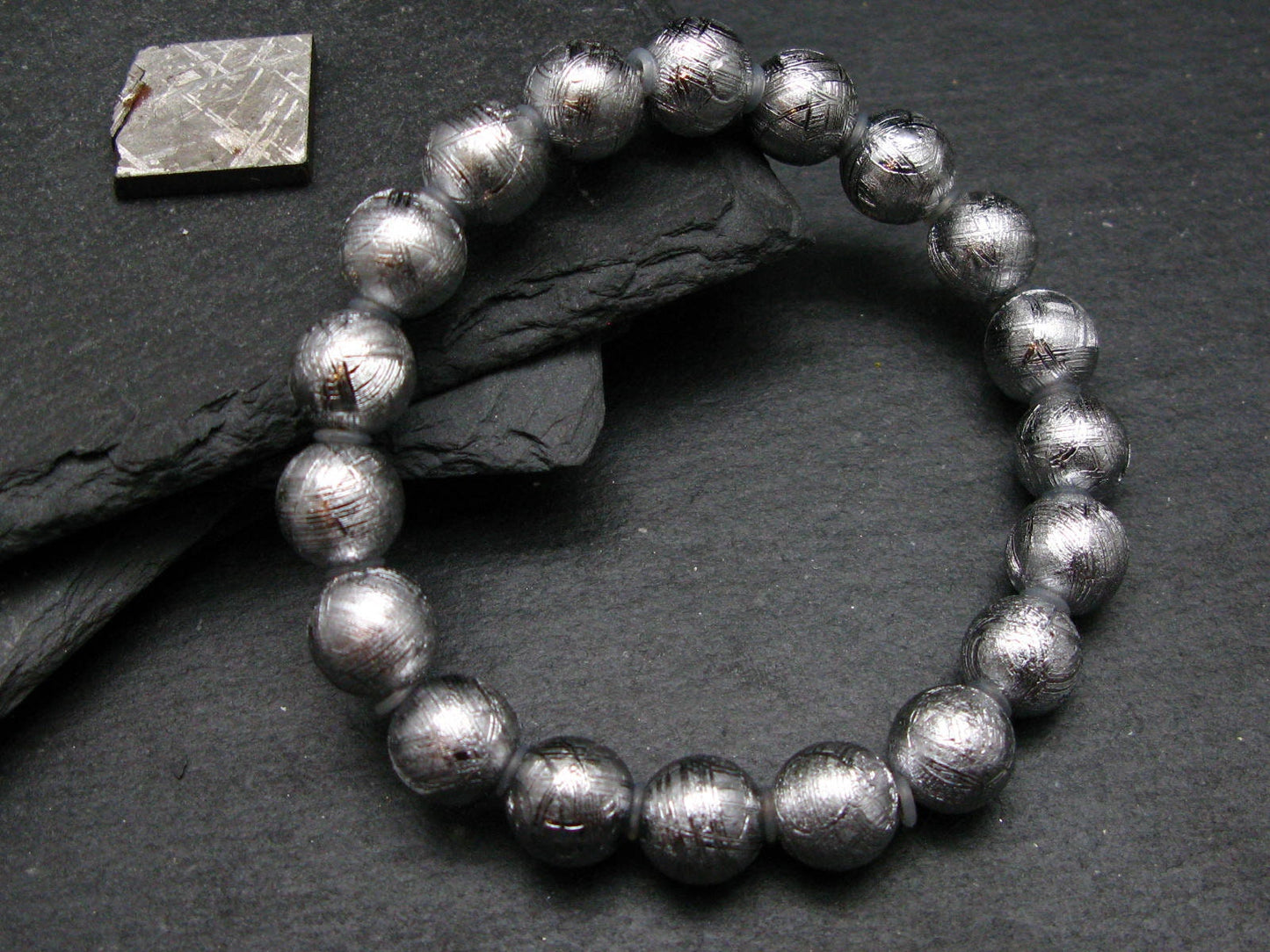Meteorite Muonuonolusta Genuine Bracelet ~ 7 Inches ~ 10mm Round Beads