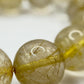 Golden Rutilated Quartz Bead Bracelet – Natural Gemstone Stretch Jewelry