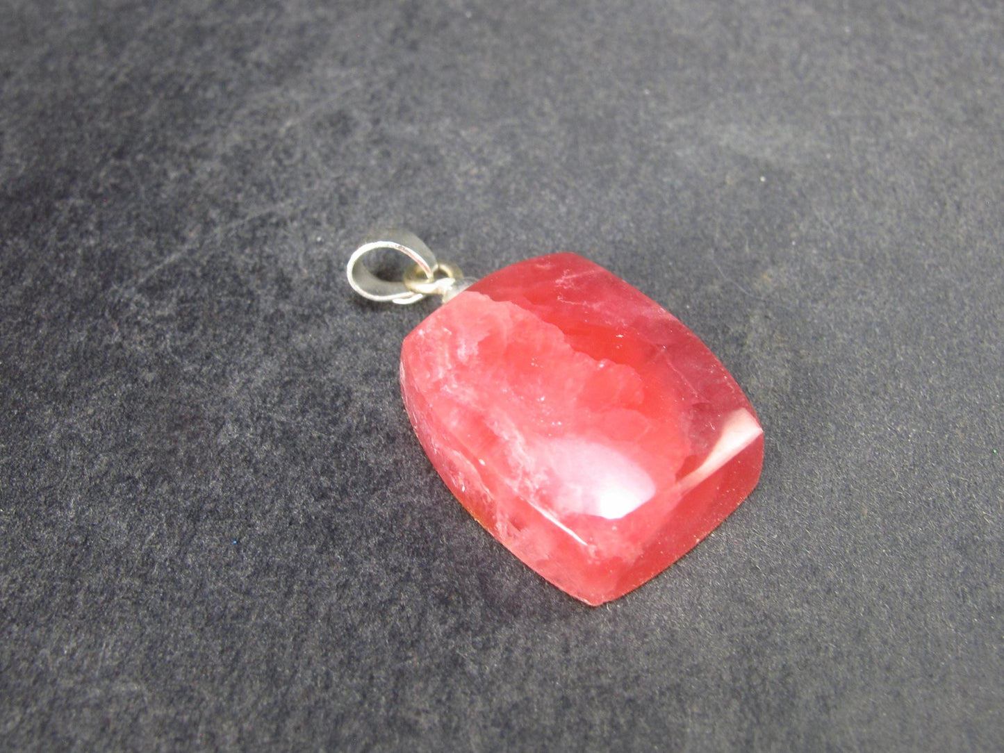 Rhodochrosite Sterling Silver Pendant from Alma Colorado - 1.2" - 7.07 Grams