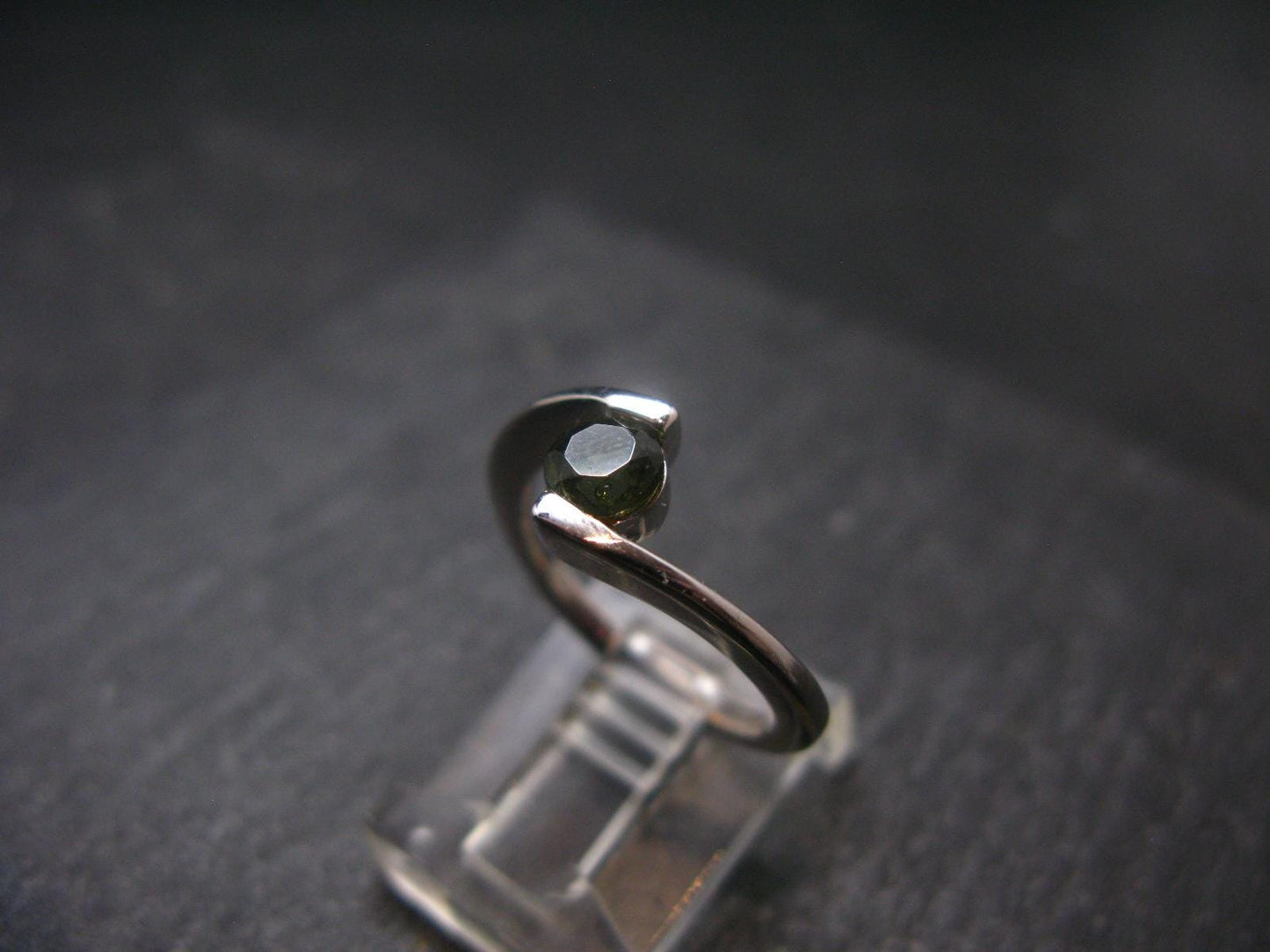 Moldavite Sterling Silver Ring From Czech Republic - Size 9 - 2.47 Grams