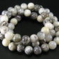 Merlinite Moss Agate Necklace Beads From Brazil - 19" - 8mm Round Beads