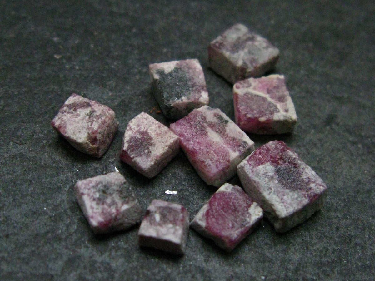 Nice Lot of 10 Polished Bixbite Red Emerald Beryl Crystals From Utah USA - 9.12 Carats