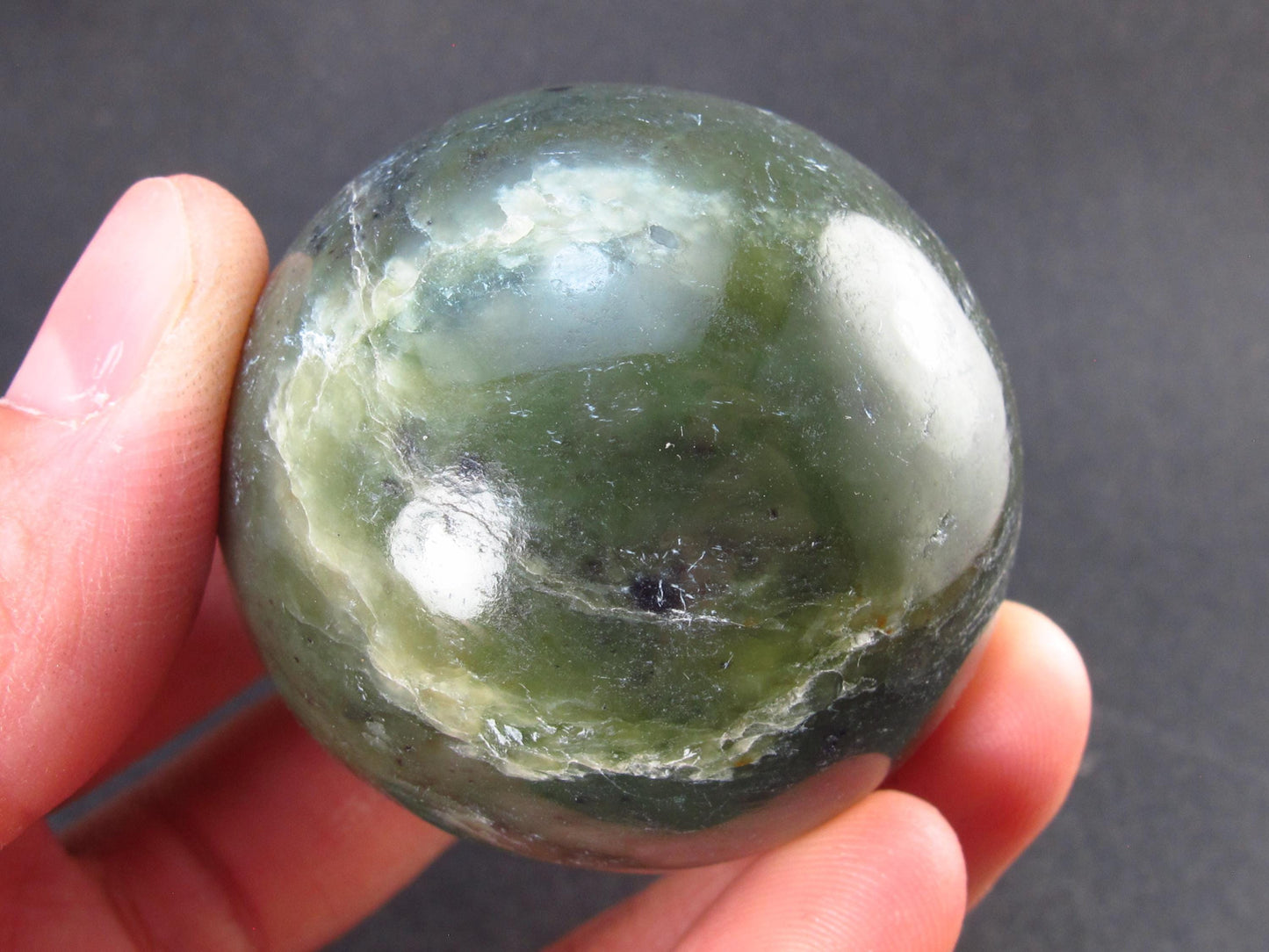Nephrite Jade 1.7" Sphere Ball from Canada - 114.8 Grams