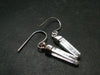 Lemurian Quartz Seed Crystal Silver Earrings From Brazil - 1.4"