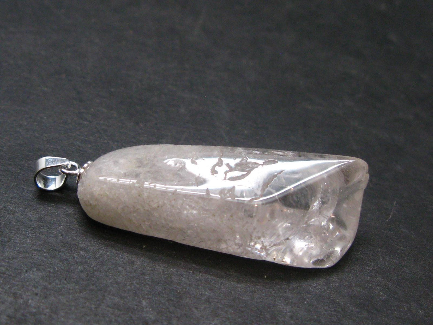 Nice Terminated Danburite Crystal Silver Pendant from Mexico - 1.6" - 7.11 Grams