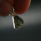 Moldavite Tektite Silver Pendant from Czech Republic - 0.7" - 0.95 Grams