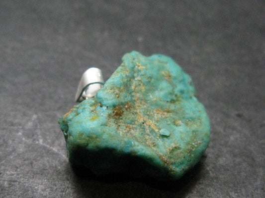 Genuine Turquoise Silver Pendant From Sleeping Beauty Arizona - 0.9" - 4.22 Grams