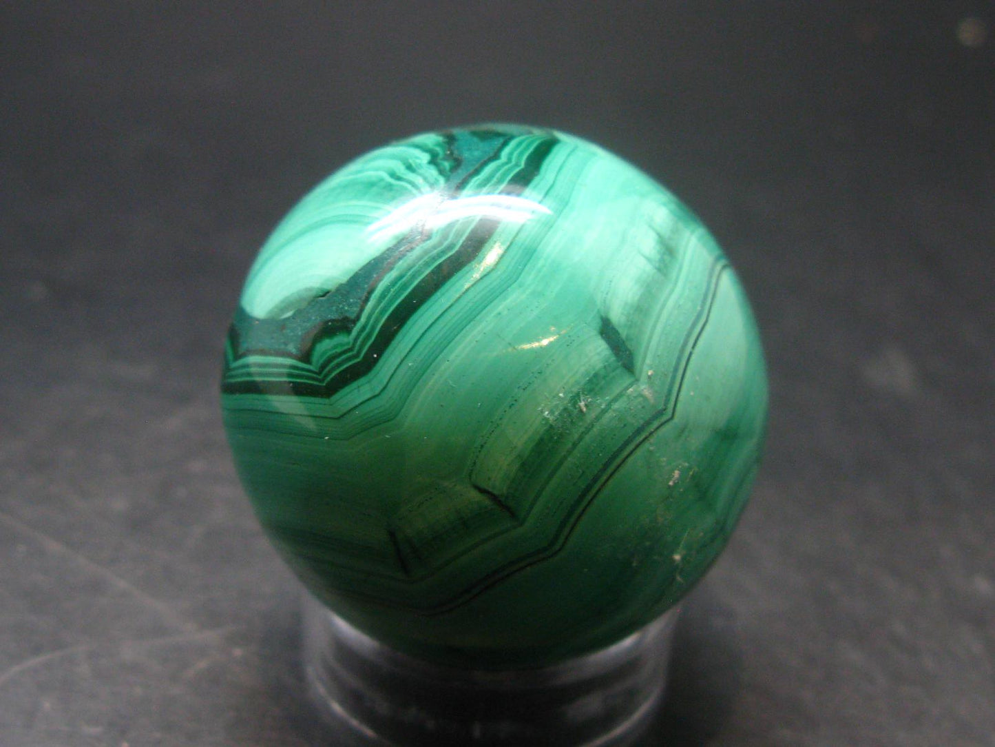 Amazing Rich Vivid Vibrant Green Malachite Sphere Ball From Congo - 1.6"
