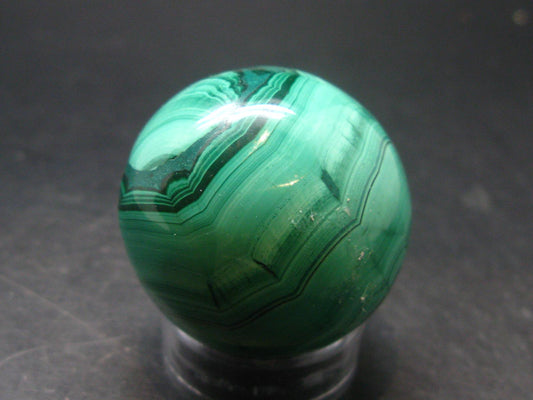 Amazing Rich Vivid Vibrant Green Malachite Sphere Ball From Congo - 1.6"