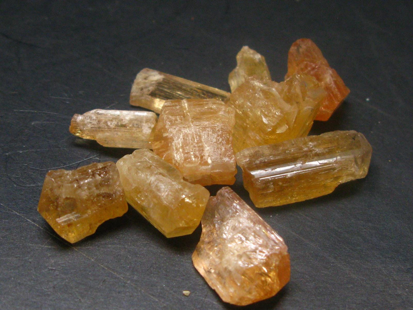 Lot of 10 Imperial Topaz Crystals From Brazil - 155.95 Carats