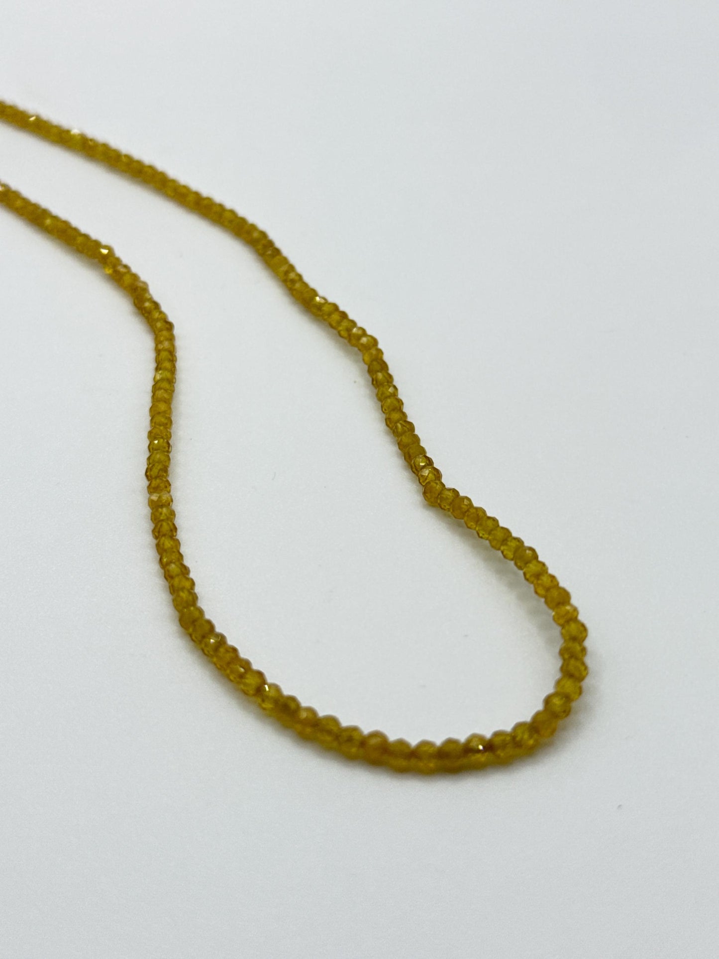 Yellow Sapphire Necklace - Faceted Sapphire Beads - Natural Gemstone Jewelry - September Birthstone Gift - 6.49 Grams