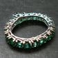 Emerald Faceted Silver Ring from Colombia - 2.64 Grams Total - Size 7