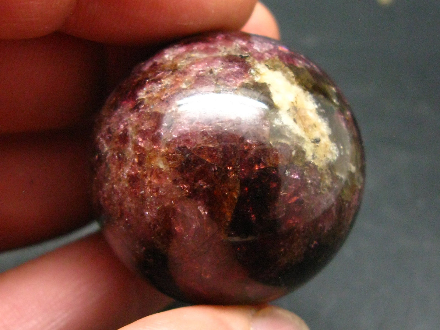 Red Tourmaline Rubellite Sphere Ball From Russia - 1.3" - 74.62 Grams