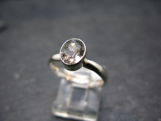 Phenakite Phenacite Crystal Facetted Silver 1.71 Carats Ring From Russia - Size 8 - 2.03 Grams