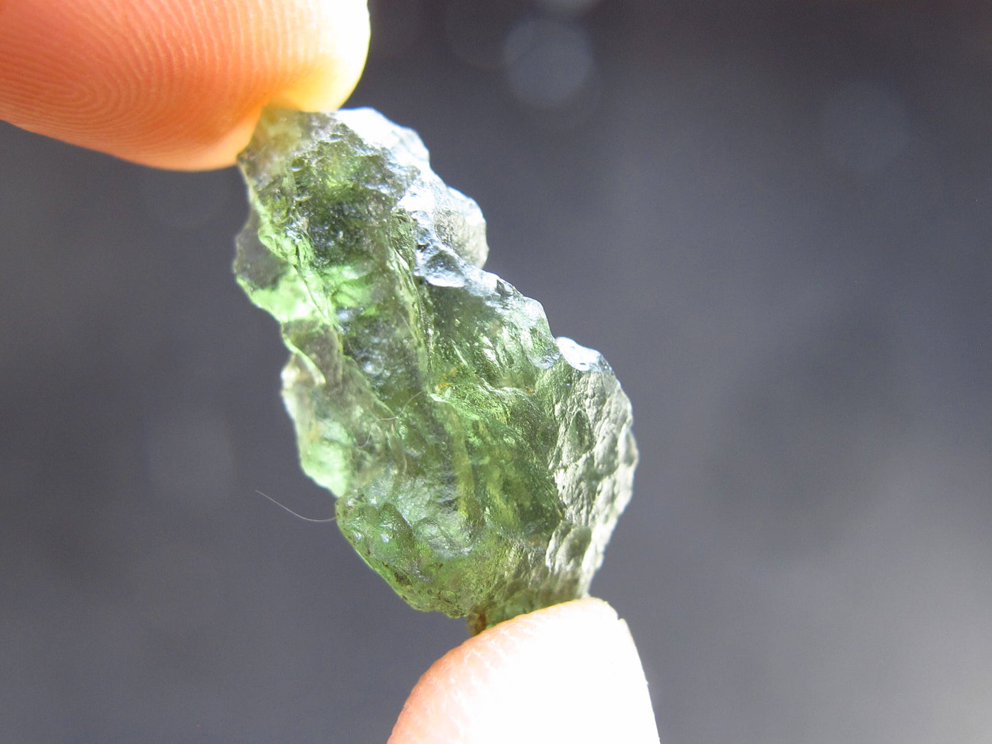 Moldavite Tektite Raw Piece from Czech Republic - 0.9" - 9.6 Carats - 1.93 Grams