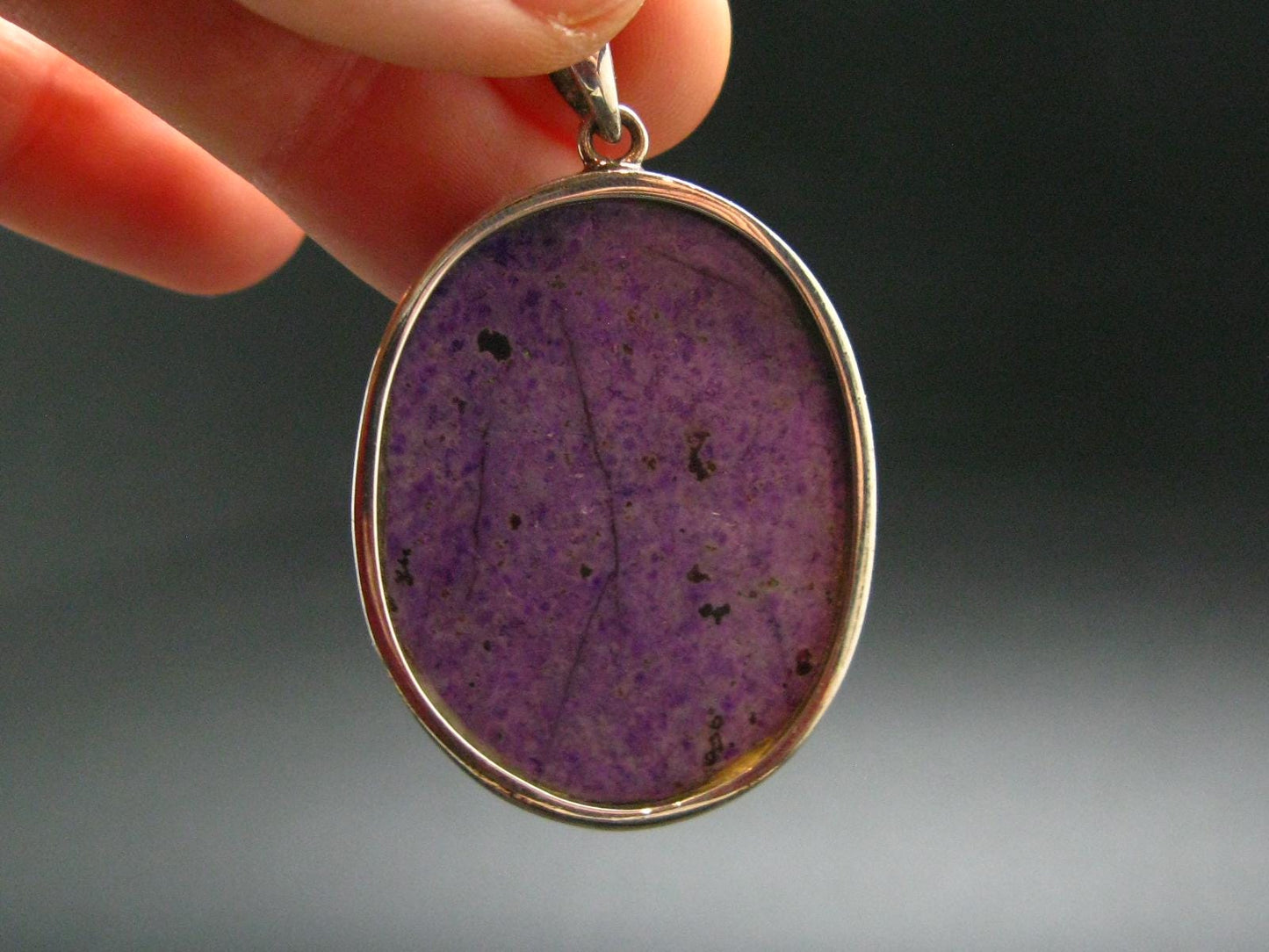 Sugilite Silver Pendant From South Africa - 1.9"