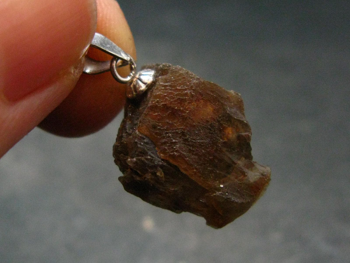 Rare Enstatite Crystal 925 Silver Pendant From Tanzania - 0.9" - 2.33 Grams