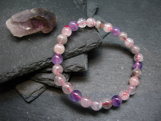 Super 7 Genuine Bracelet ~ 7 Inches ~ 7mm Round Beads