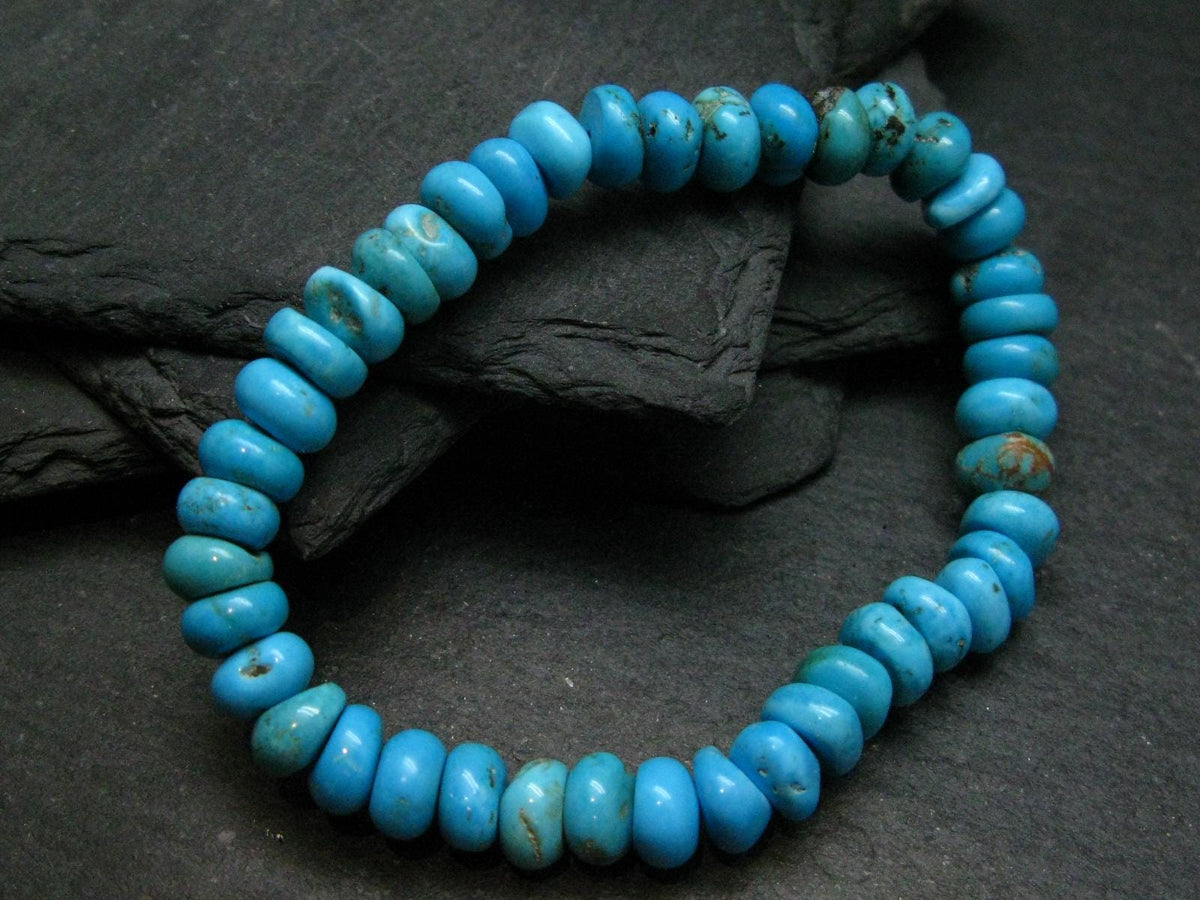 Turquoise Genuine Untreated Bracelet ~ 7 Inches ~ 8mm Rondelle Beads