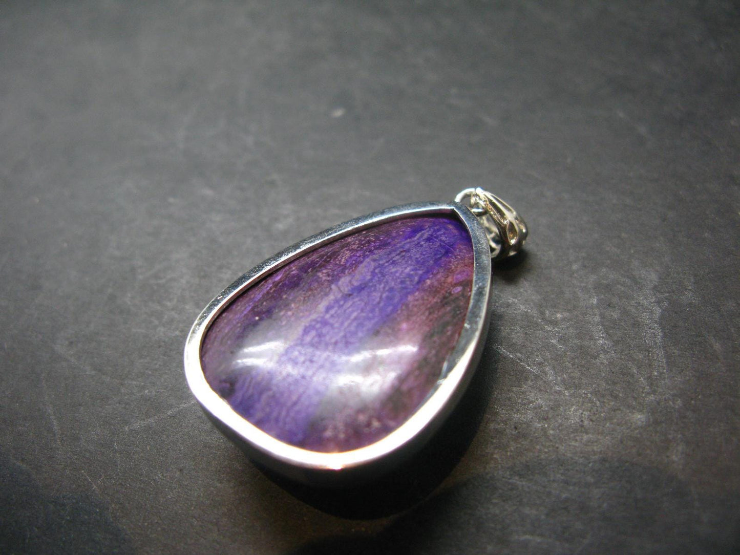 Sugilite Silver Pendant From South Africa - 1.7" - 16.57 Grams