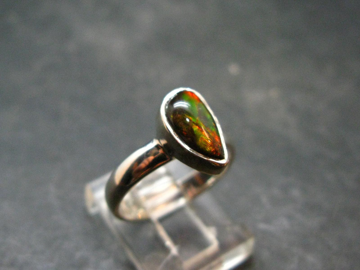 Ammolite Amolite Sterling Silver Ring From Canada - 2.88 Grams - Size 6