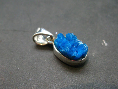 Cavansite Crystal Silver Pendant From India - 1.0" - 2.28 Grams