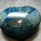 Neon Blue Apatite Tumbled Heart from Madagascar - 109.08 Grams - 1.8"